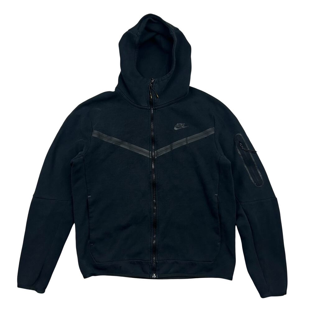 Nike Sportswear Tech Full Zip Hoodie Mens M Black Swoosh Zip Pocket Jacket
